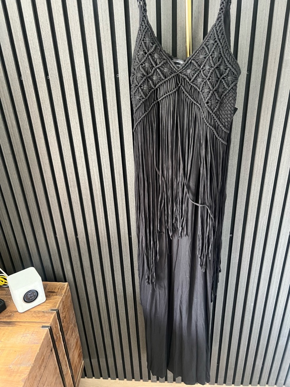 Boston Proper Black  Fringe maxi Dress . Brand NEW with tags ! - Picture 3 of 4